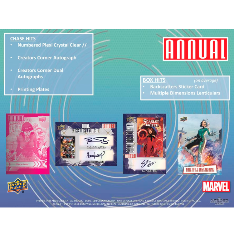 2022 Upper Deck Marvel Annual Hobby Box Checklist 2023 Upper