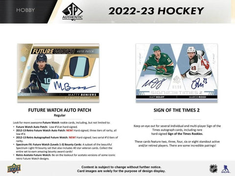 2022/23 Upper Deck SP Authentic Hockey