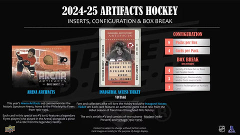 2024/25 Upper Deck Artifacts Hockey Hobby Box