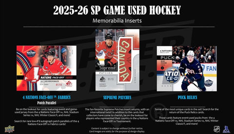 2025/26 Upper Deck SP Game Used Hockey Hobby Box