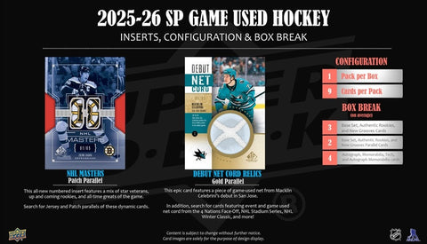2025/26 Upper Deck SP Game Used Hockey Hobby Box