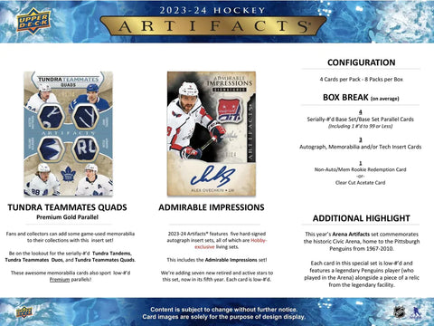 2023/24 Upper Deck Artifacts Hockey Hobby Box