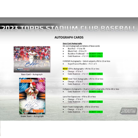 2023 Topps Stadium Club Baseball Hobby Box