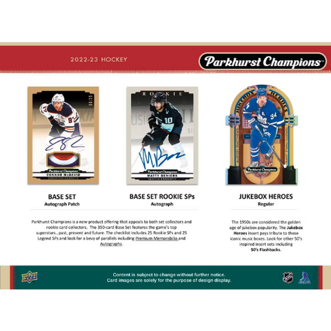 2022/23 Upper Deck Parkhurst Champions Hockey Hobby Box