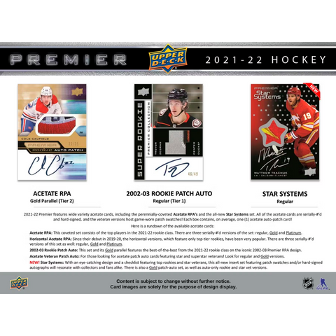 2021/22 Upper Deck Premier Hockey Hobby Box