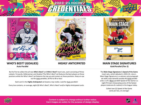 2023/24 Upper Deck Credentials Hockey Hobby Box