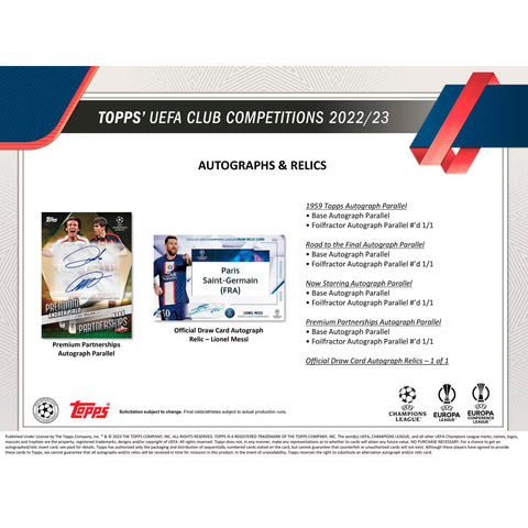 2022/23 Topps UEFA Club Competitions Soccer Hobby Box