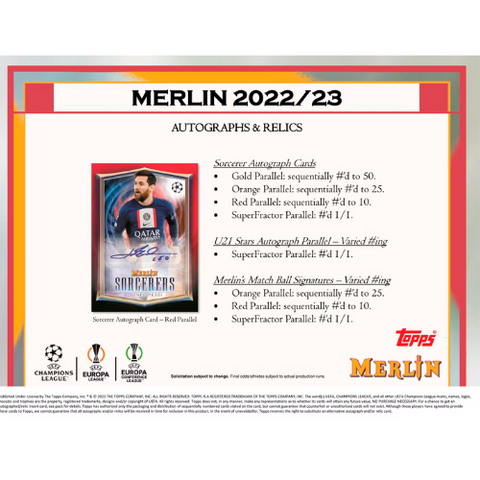 2022/23 Topps UEFA Competitions Merlin Chrome Soccer Hobby Box
