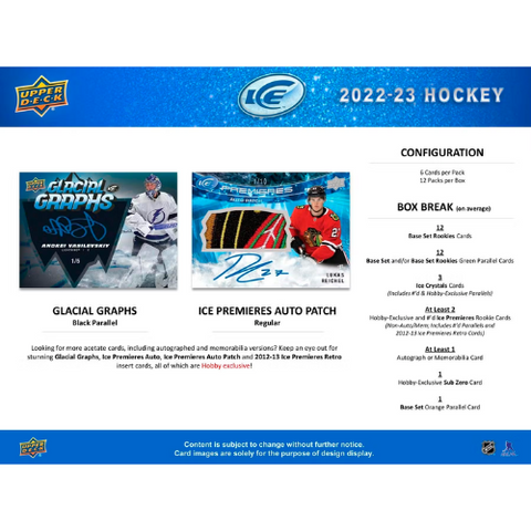 2022/23 Upper Deck Ice Hockey Hobby Box