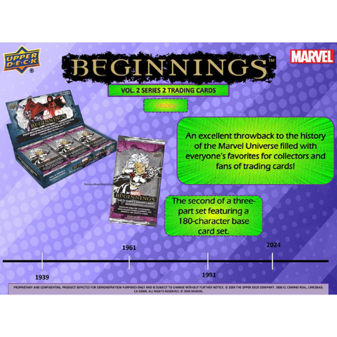 2024 Upper Deck Marvel Beginnings Volume 2 Series 2 Hobby Box