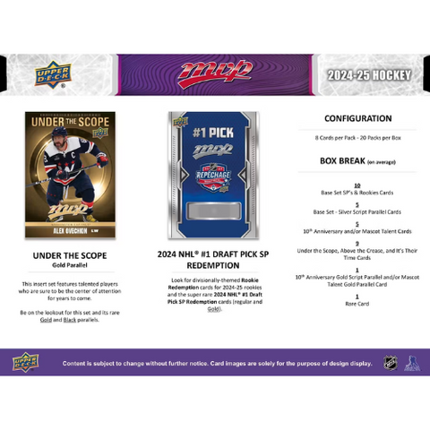 2024/25 Upper Deck MVP Hockey Hobby Box