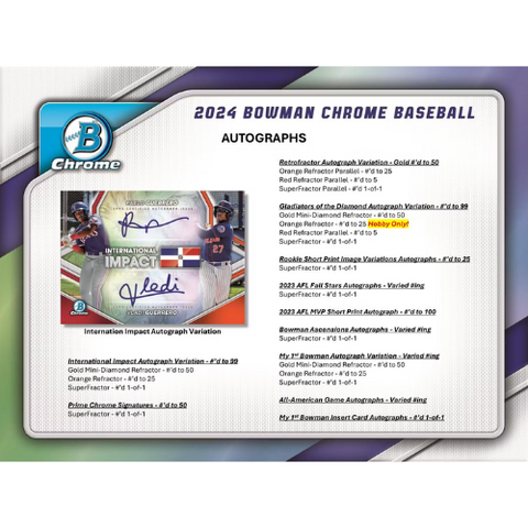 2024 Bowman Chrome Baseball Hobby Box