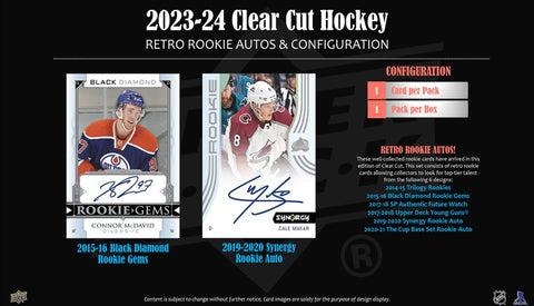 2023/24 Upper Deck Clear Cut Hockey Hobby Box