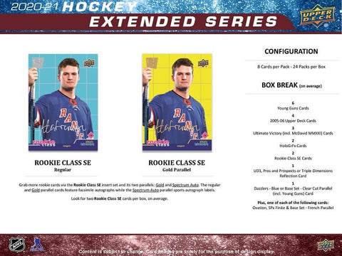 2020/21 Upper Deck Extended Series Hockey Hobby Box