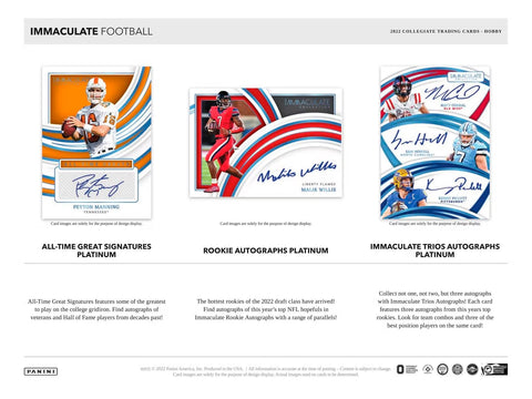 2022 Panini Immaculate Collegiate Football Hobby Box
