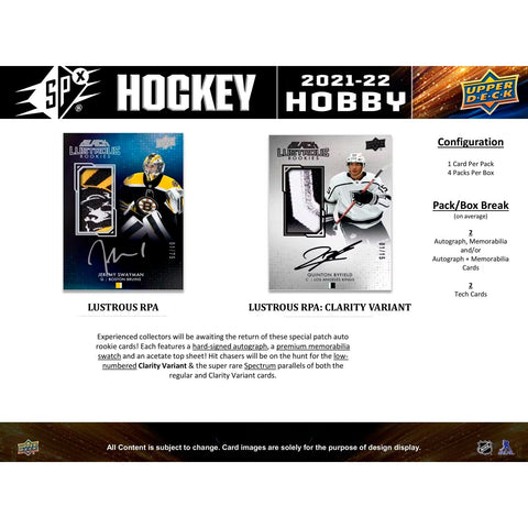 2021/22 Upper Deck SPx Hockey Hobby Box