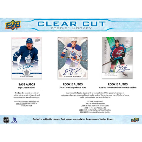 2020/21 Upper Deck Clear Cut Hockey Hobby Box