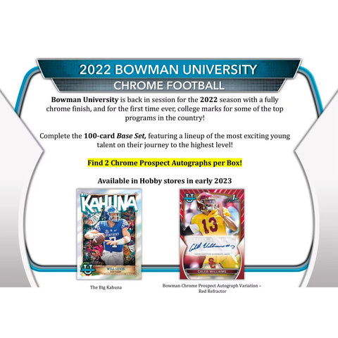 2022 Bowman Chrome University Football Hobby Box