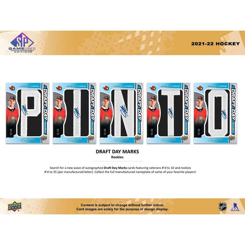 2021/22 Upper Deck SP Game Used Hockey Hobby Box