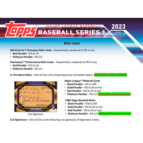 2023 Topps Series 1 Baseball Hobby Jumbo Box
