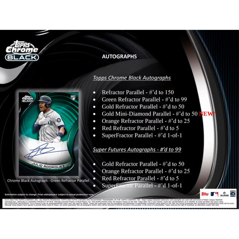 2022 Topps Chrome Black Baseball Hobby Box