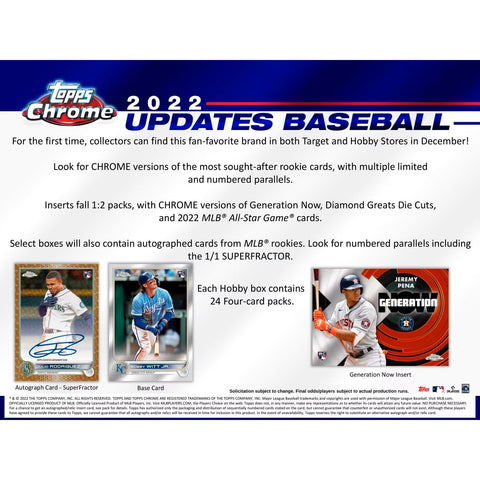 2022 Topps Chrome Update Baseball Hobby Box