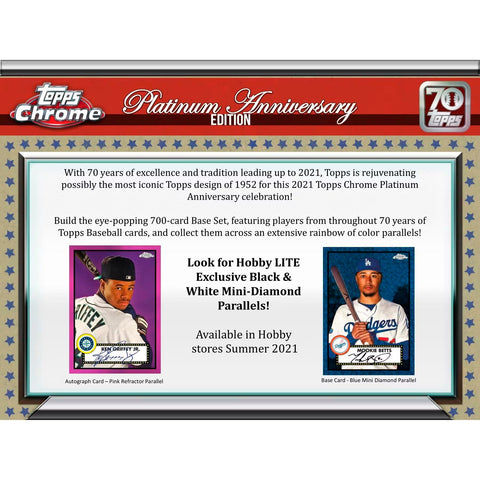 2021 Topps Chrome Platinum Anniversary Baseball Hobby LITE Box