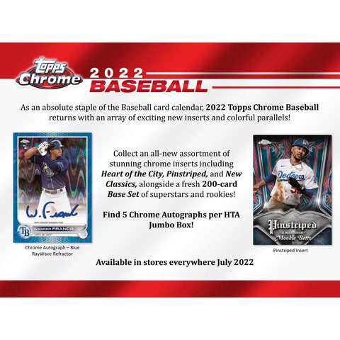 2022 Topps Chrome Baseball Hobby Jumbo Box