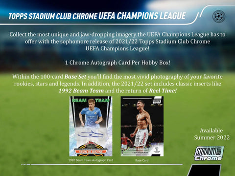 2021/22 Topps Stadium Club Chrome UEFA Champions League Soccer Hobby Box